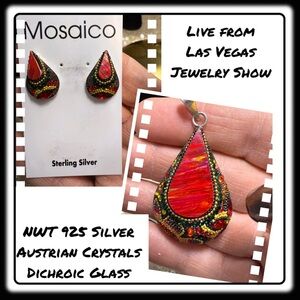 NWT Mosaico Austrian Crystal pendant necklace & earrings 💕💕 new line! 💕💕